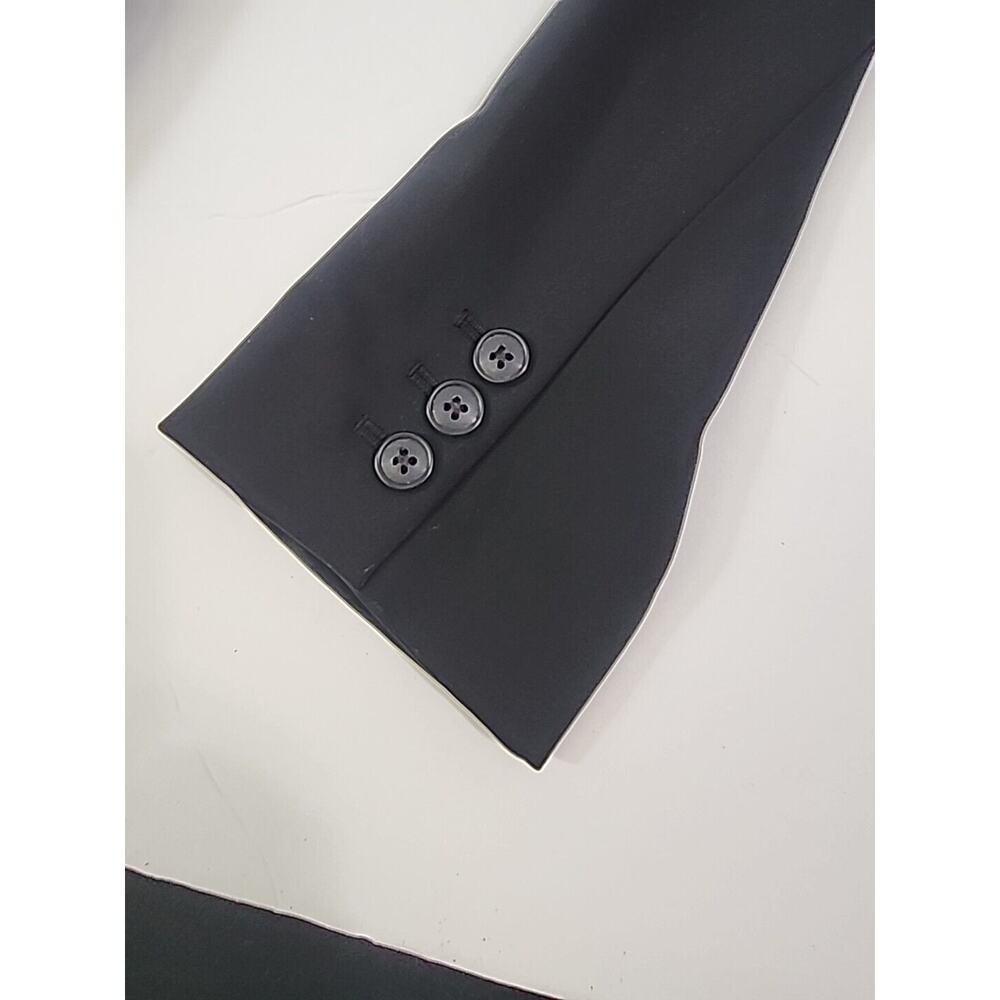 Tahari Women Blazer Jacket M 8 Black 3 Button Stretch Knotched Collar Lined - Picture 13 of 14